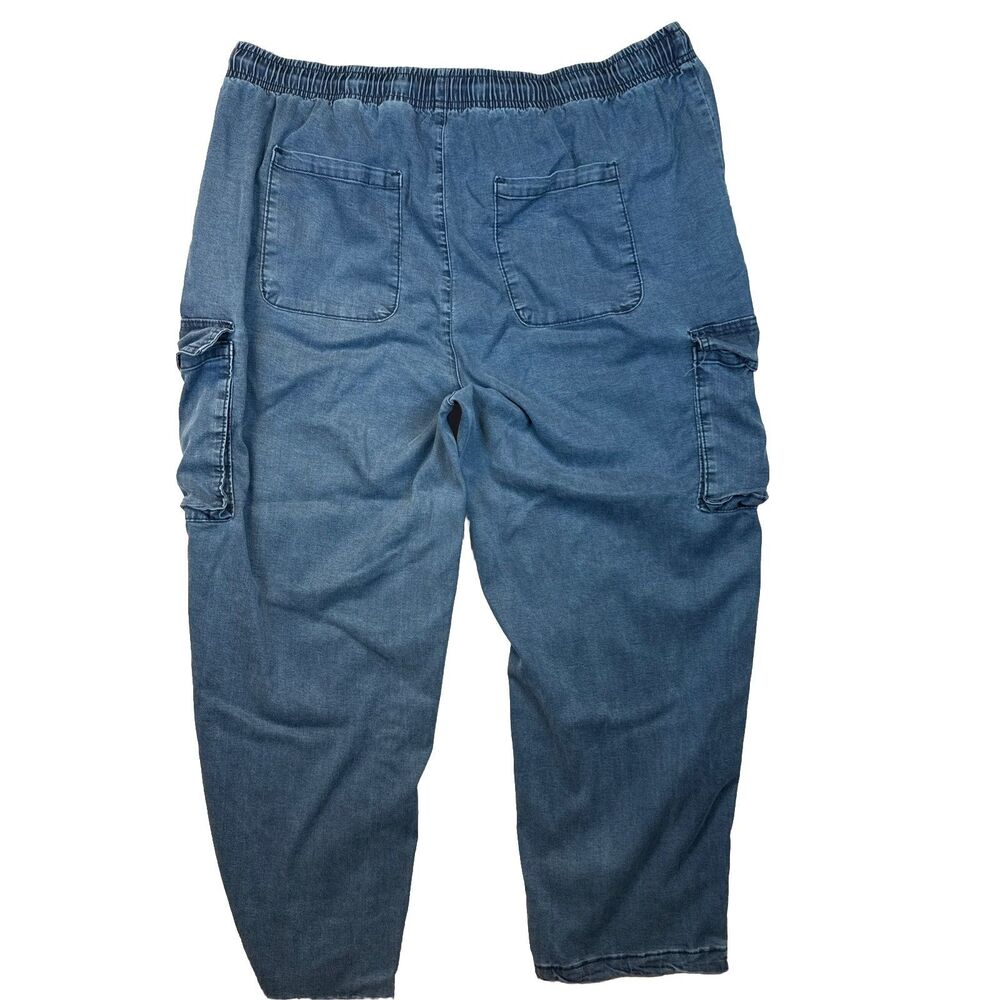 Time and Tru XXL Parachute Cargo Pants 20 Lyocell Blend Relaxed Wide Leg Denim - Picture 10 of 12